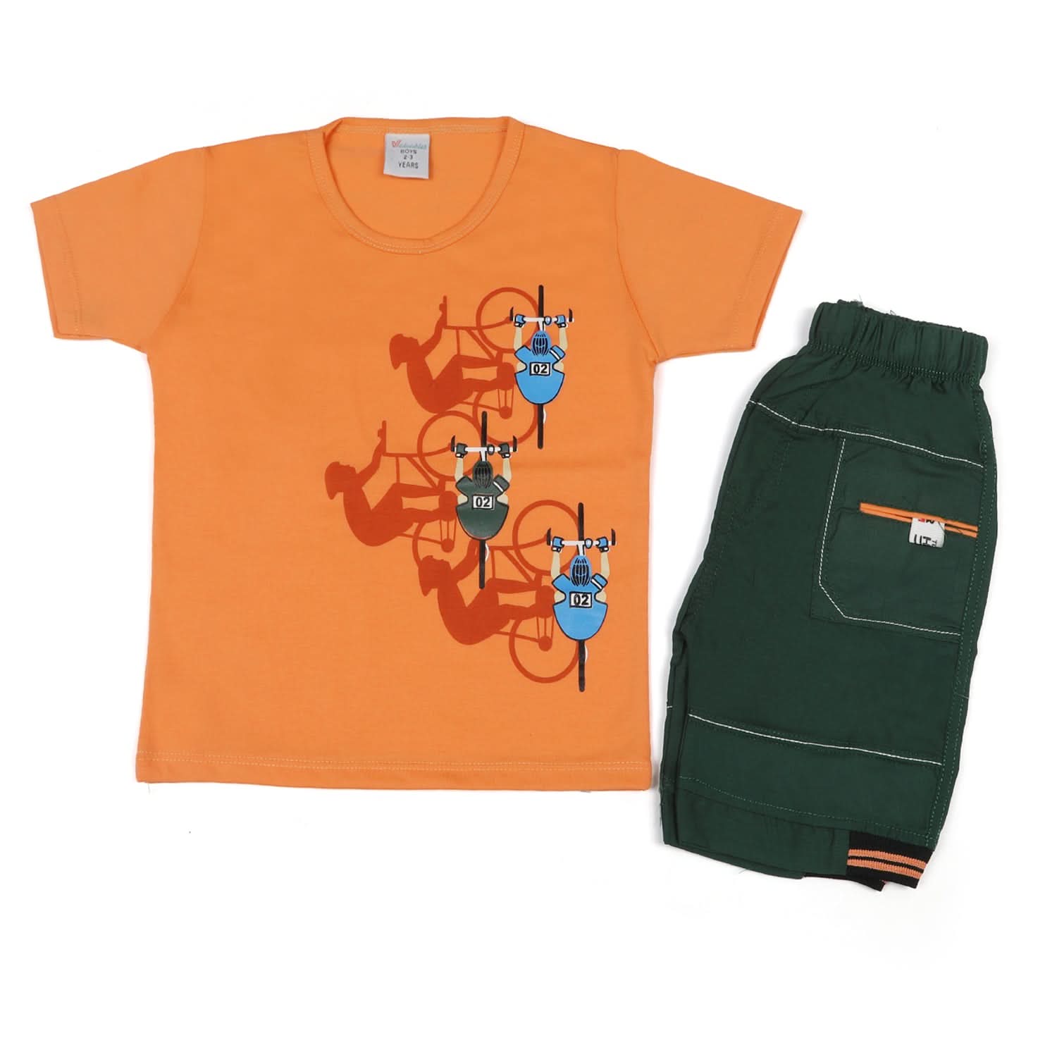 Boys Half Sleeves Short Suit - Orange, Boys Sets & Suits, Chase Value, Chase Value