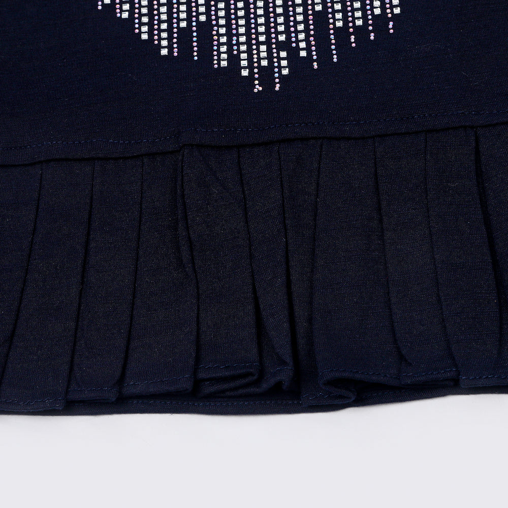 Girls Tight Half Sleeves Suit - Navy Blue, Girls Suits, Chase Value, Chase Value