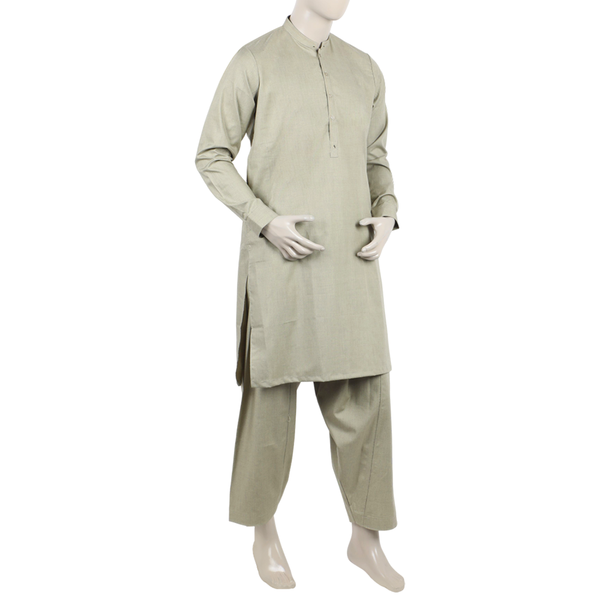 Eminent Men's Trim Fit Shalwar Suit - Fawn