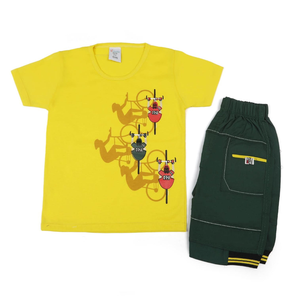 Boys Half Sleeves Short Suit - Yellow, Boys Sets & Suits, Chase Value, Chase Value