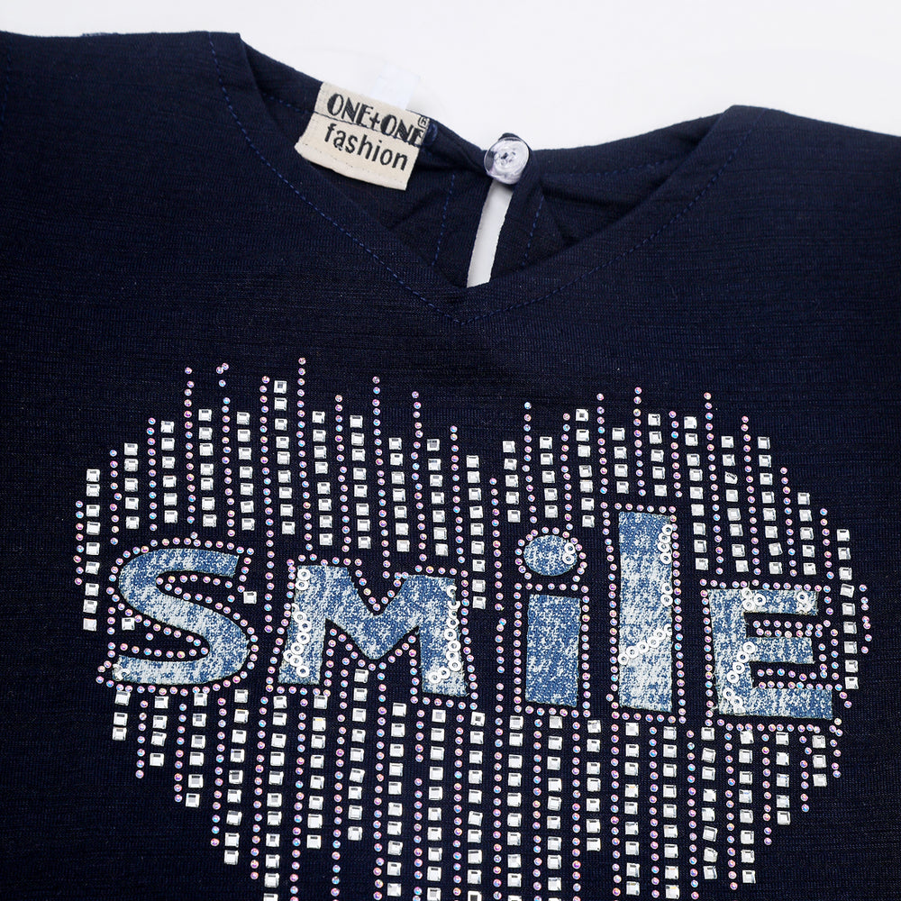 Girls Tight Half Sleeves Suit - Navy Blue, Girls Suits, Chase Value, Chase Value