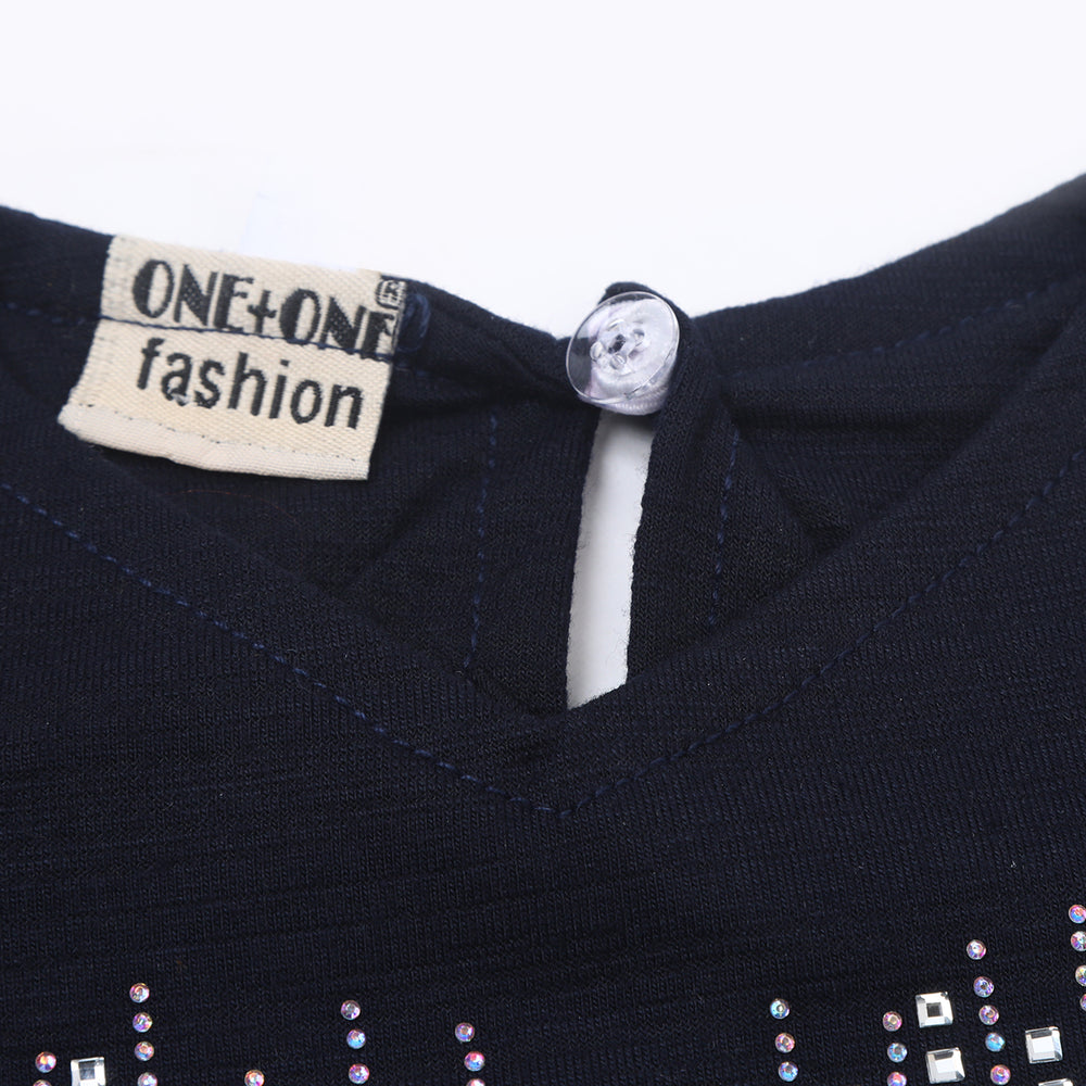 Girls Tight Half Sleeves Suit - Navy Blue, Girls Suits, Chase Value, Chase Value