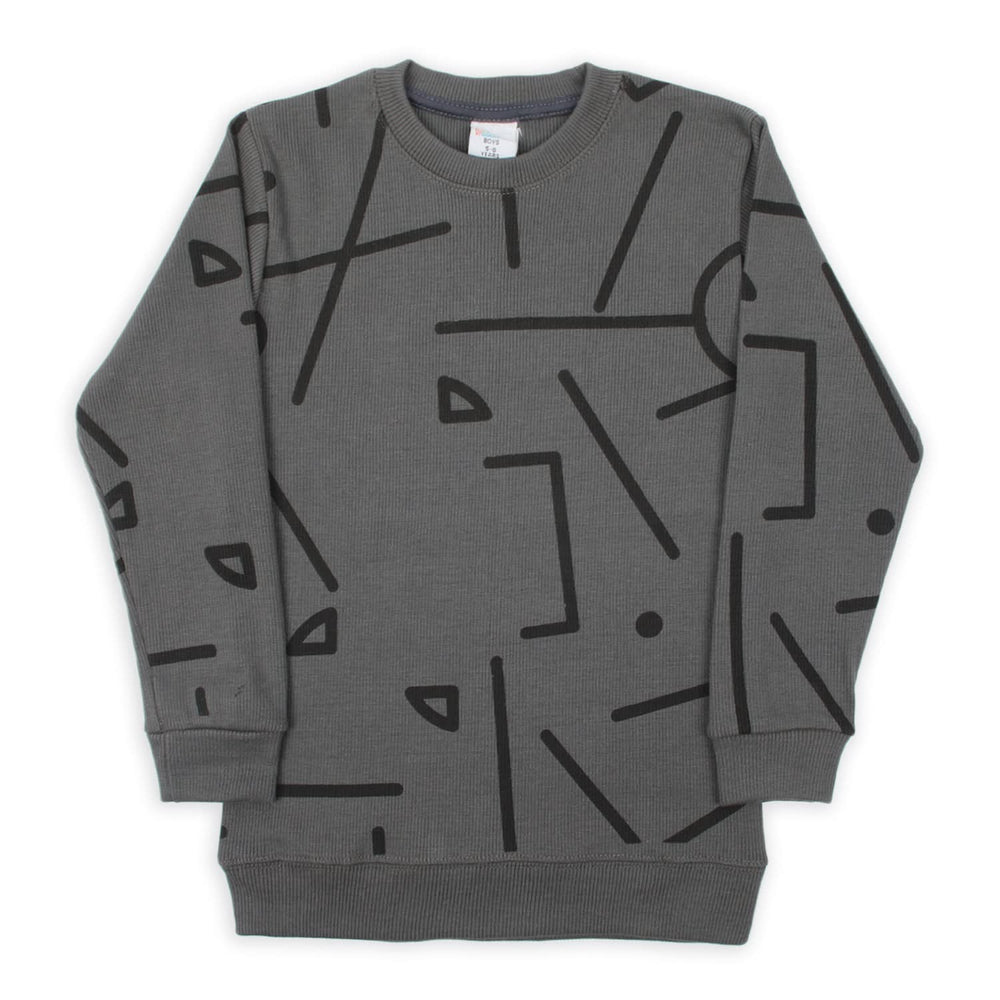 Boys Full Sleeve Sweatshirt - Grey, Boys Hoodies & Sweat Shirts, Chase Value, Chase Value