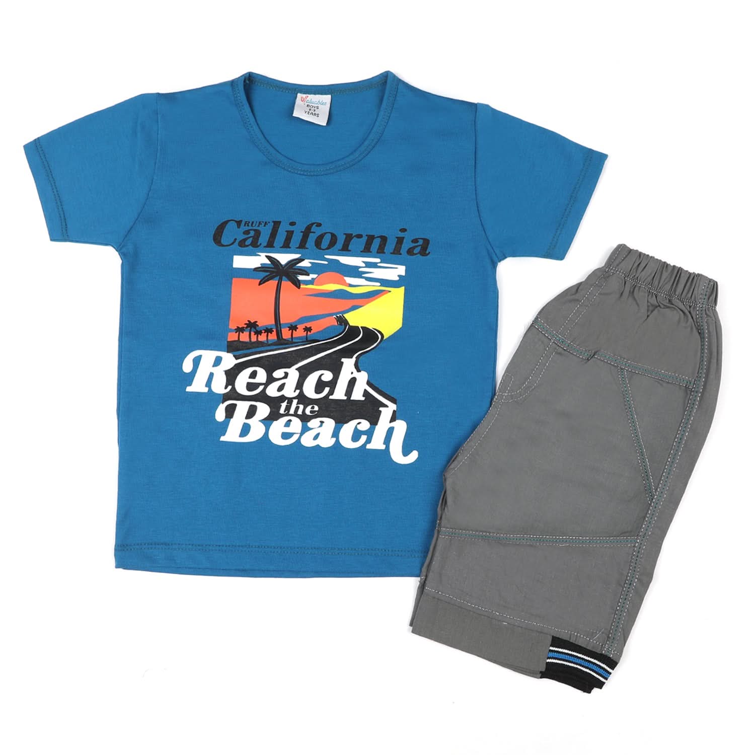 Boys Half Sleeves Short Suit - Blue, Boys Sets & Suits, Chase Value, Chase Value