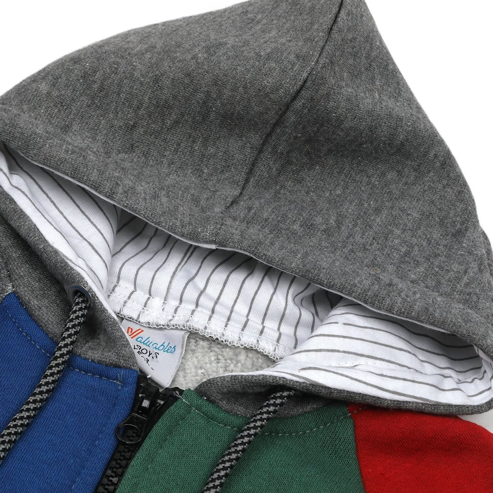 Boys Full Sleeves Zipper Hoodie - Grey, Boys Hoodies & Sweat Shirts, Chase Value, Chase Value