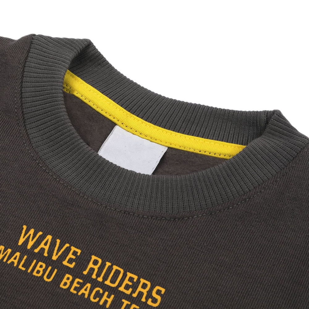 Boys Full Sleeves Round Neck T-Shirt - Dark Grey, Boys Hoodies & Sweat Shirts, Chase Value, Chase Value