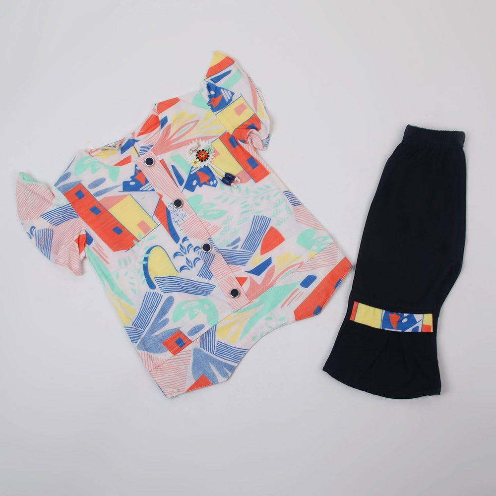 Girls Tight Half Sleeves Suit - Orange, Girls Suits, Chase Value, Chase Value