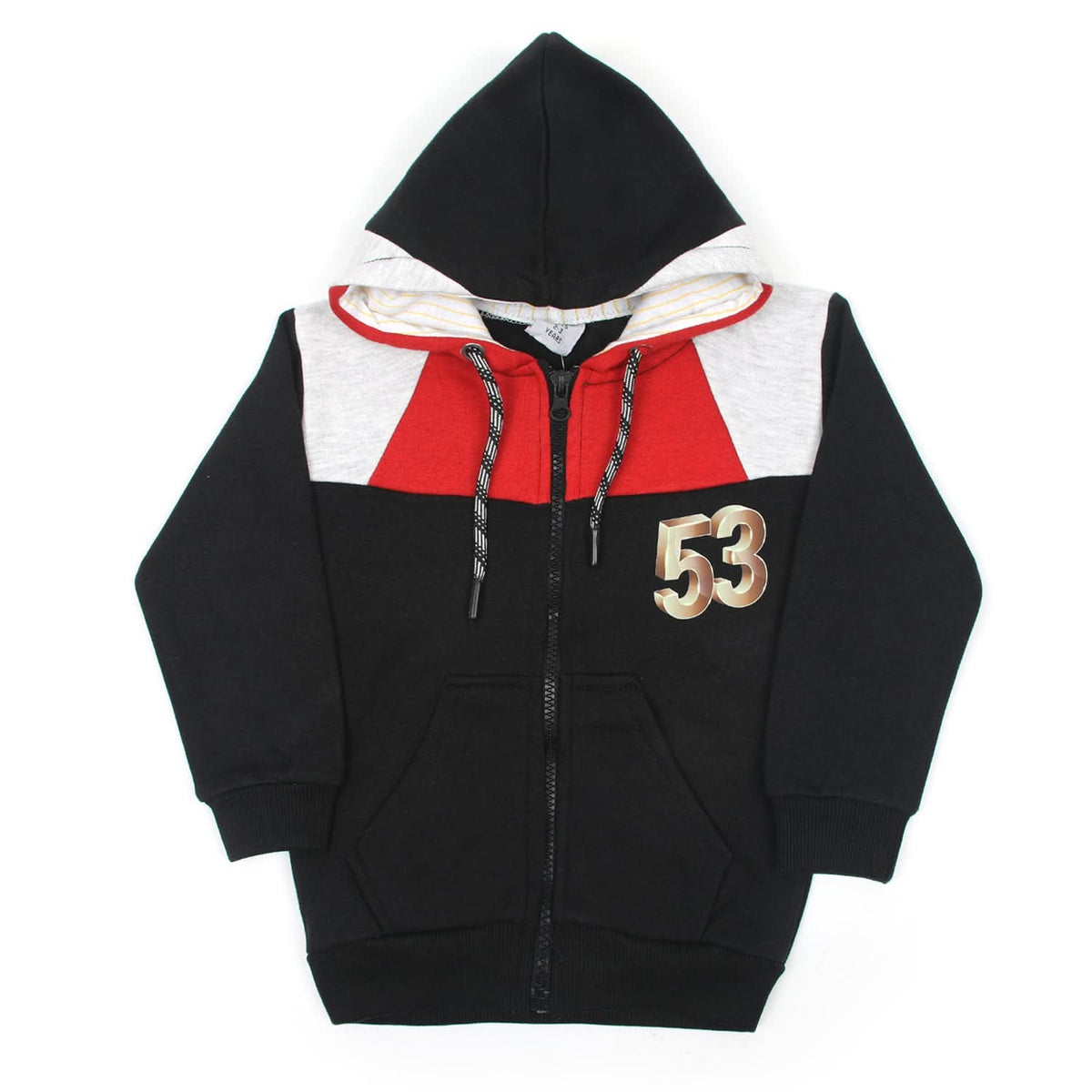 Boys Full Sleeves Zipper Hoodie - Black, Boys Hoodies & Sweat Shirts, Chase Value, Chase Value