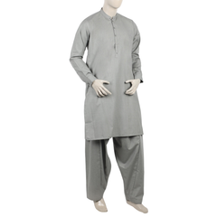 Eminent Men's Trim Fit Shalwar Suit - Ash Grey