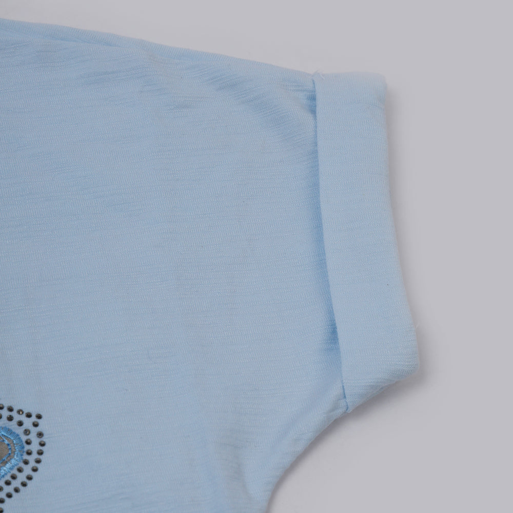 Girls Tight Half Sleeves Suit - Light Blue, Girls Suits, Chase Value, Chase Value