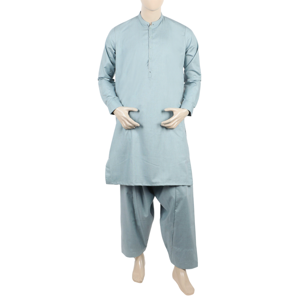 Eminent Men's Trim Fit Shalwar Suit - Aqua