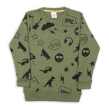 Boys Full Sleeve Sweatshirt - Olive, Boys Hoodies & Sweat Shirts, Chase Value, Chase Value