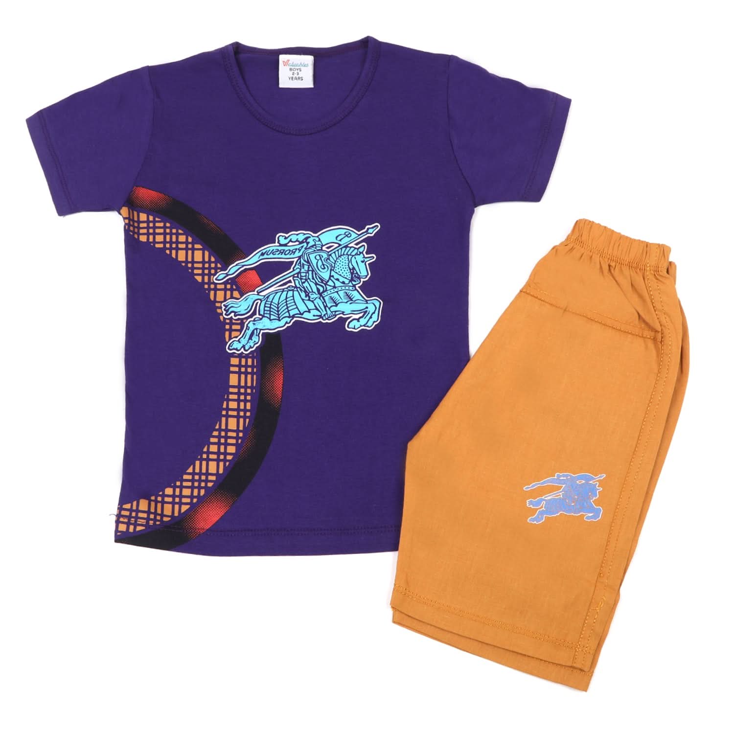 Boys Half Sleeves Short Suit - Purple, Boys Sets & Suits, Chase Value, Chase Value
