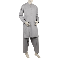 Eminent Men's Trim Fit Shalwar Suit - Steel Grey