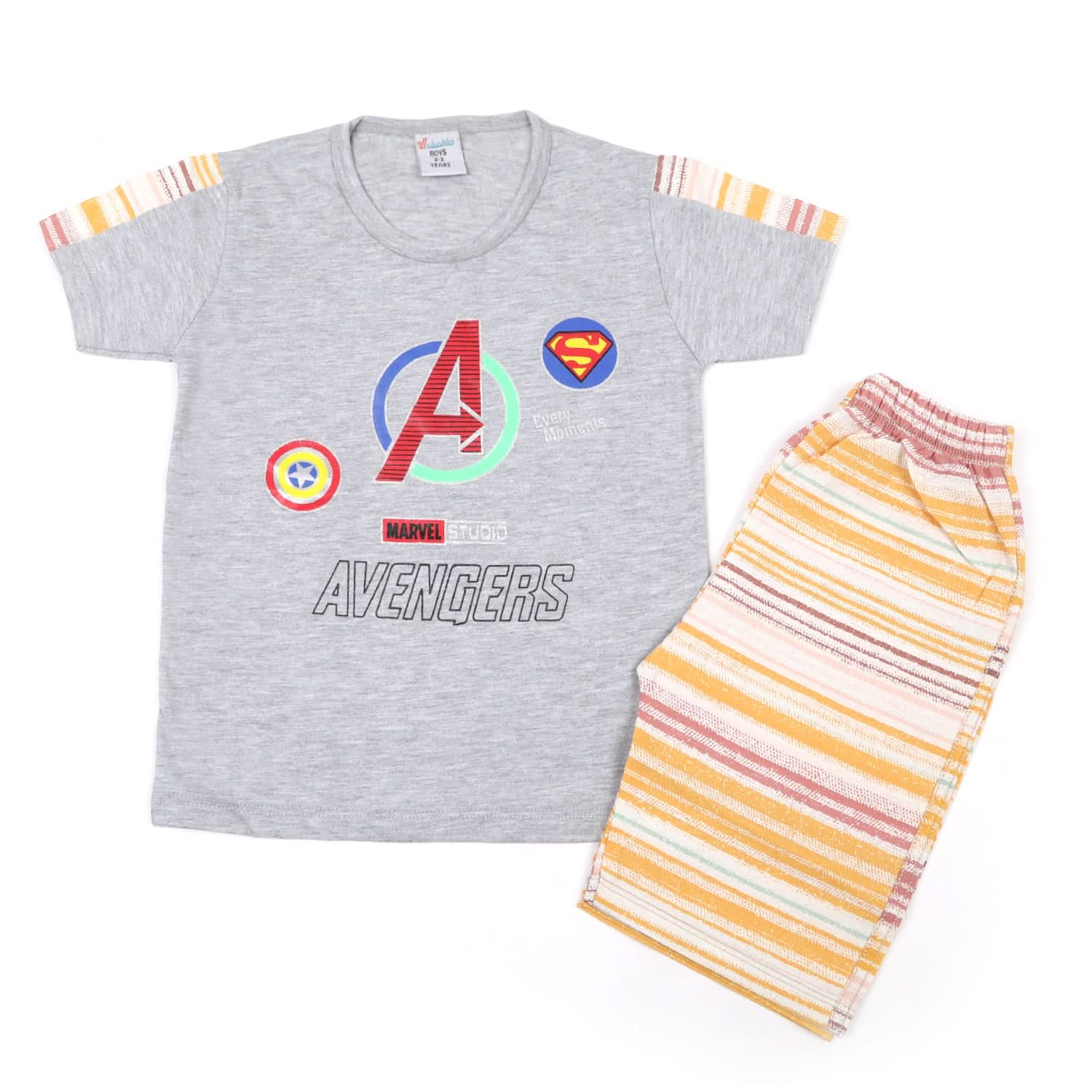 Boys Half Sleeves Short Suit - Grey, Boys Sets & Suits, Chase Value, Chase Value