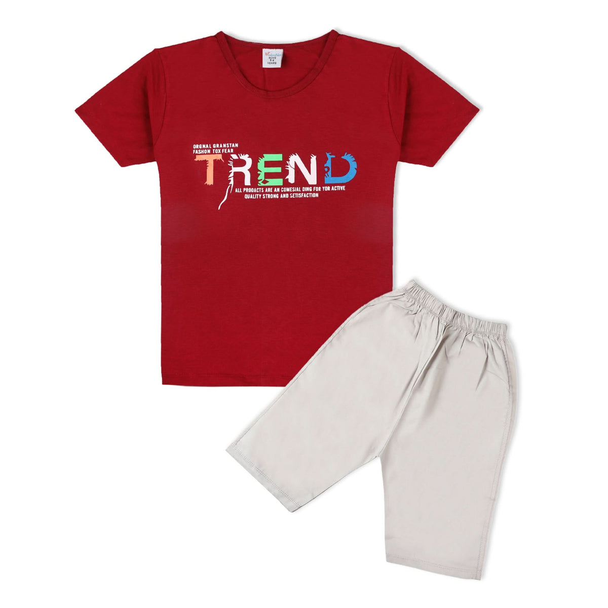 Valuable Boys Half Sleeves Short Suit - Maroon, Boys Sets & Suits, Chase Value, Chase Value