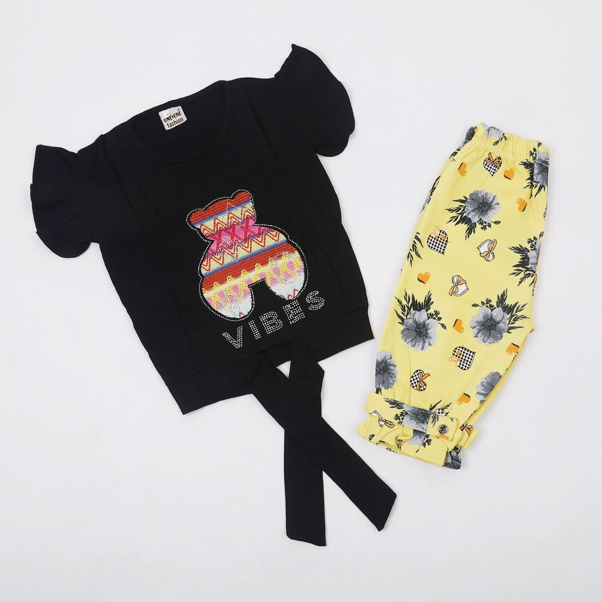 Girls Tight Half Sleeves Suit - Black, Girls Suits, Chase Value, Chase Value