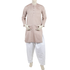 Eminent Men's Plain Kurta - Light Brown