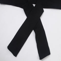 Girls Tight Half Sleeves Suit - Black