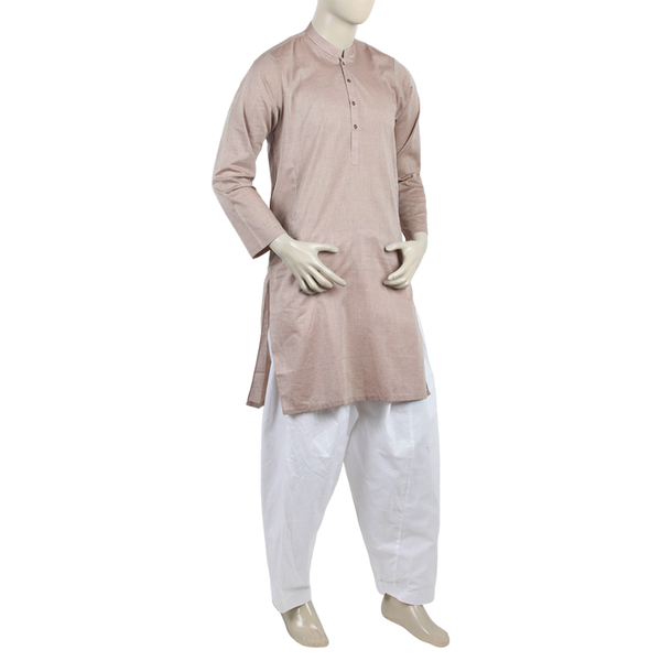 Eminent Men's Plain Kurta - Light Brown