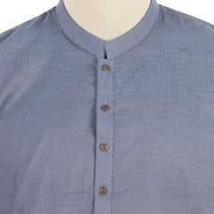 Eminent Men's Plain Kurta - Denim Blue