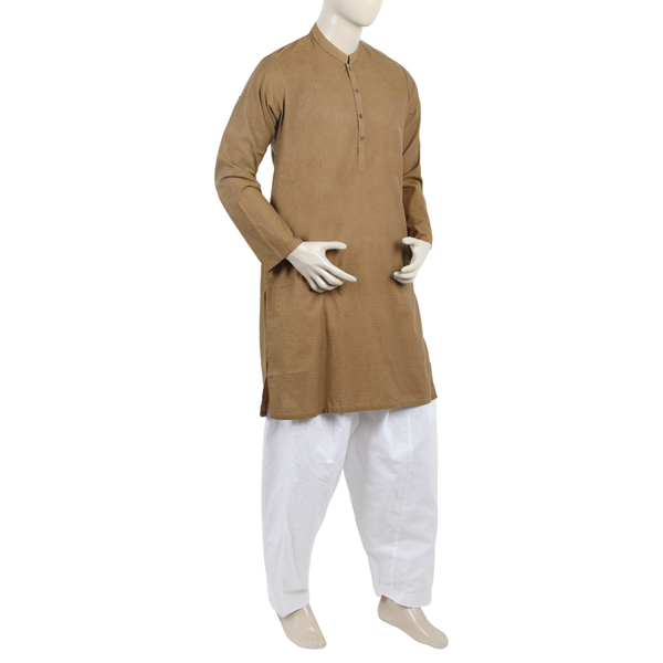 Eminent Men's Plain Kurta - Mehndi