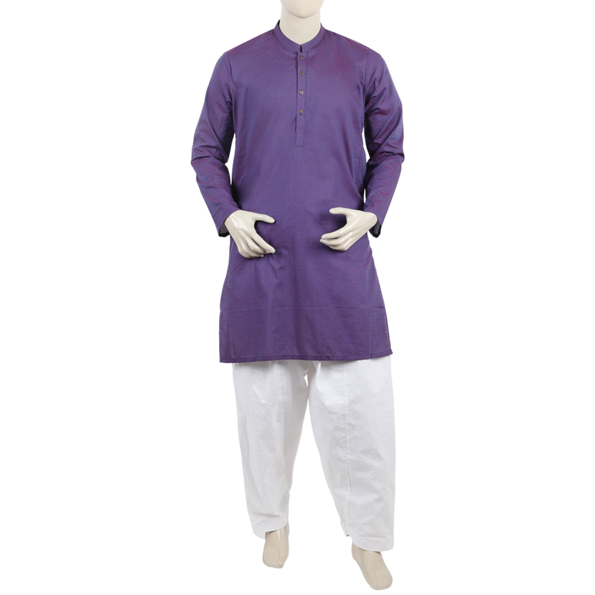 Eminent Men's Plain Kurta - Purple