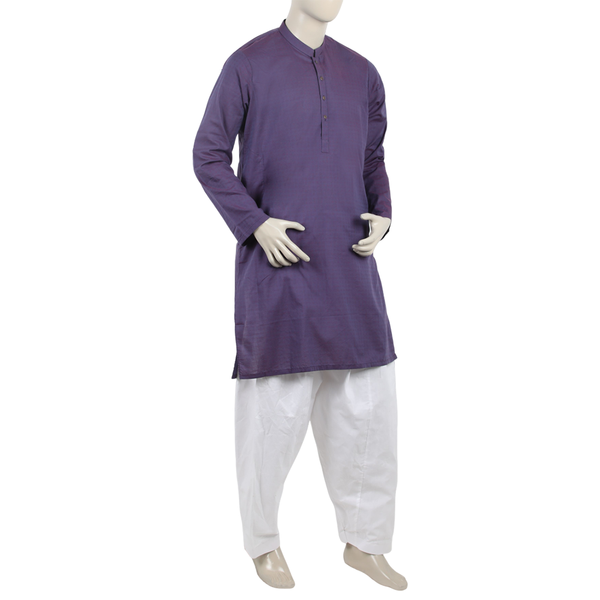 Eminent Men's Plain Kurta - Purple