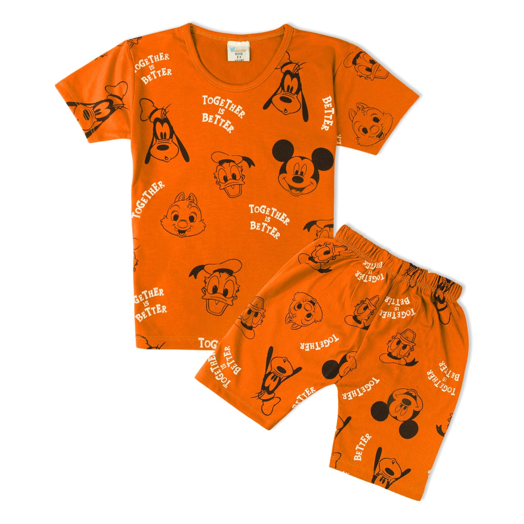 Boys Half Sleeves Suit - Orange, Boys Sets & Suits, Chase Value, Chase Value