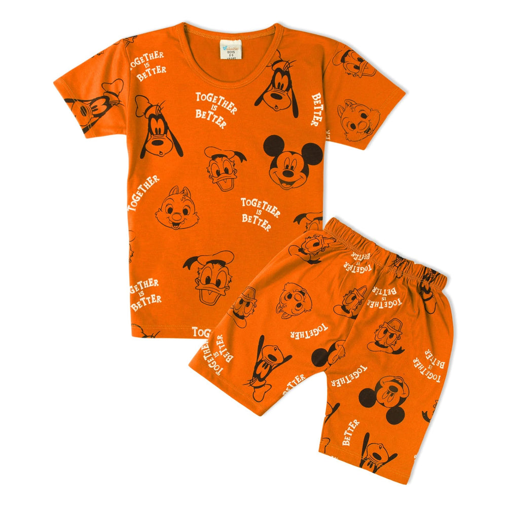 Boys Half Sleeves Suit - Orange, Boys Sets & Suits, Chase Value, Chase Value