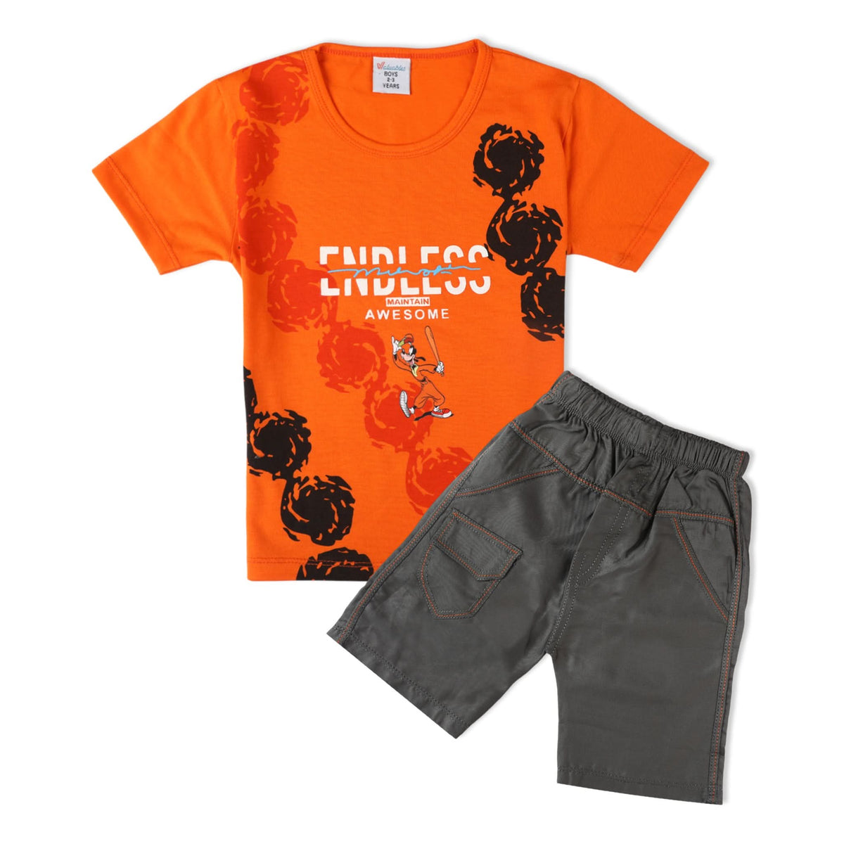 Boys Half Sleeves Suit - Orange, Boys Sets & Suits, Chase Value, Chase Value