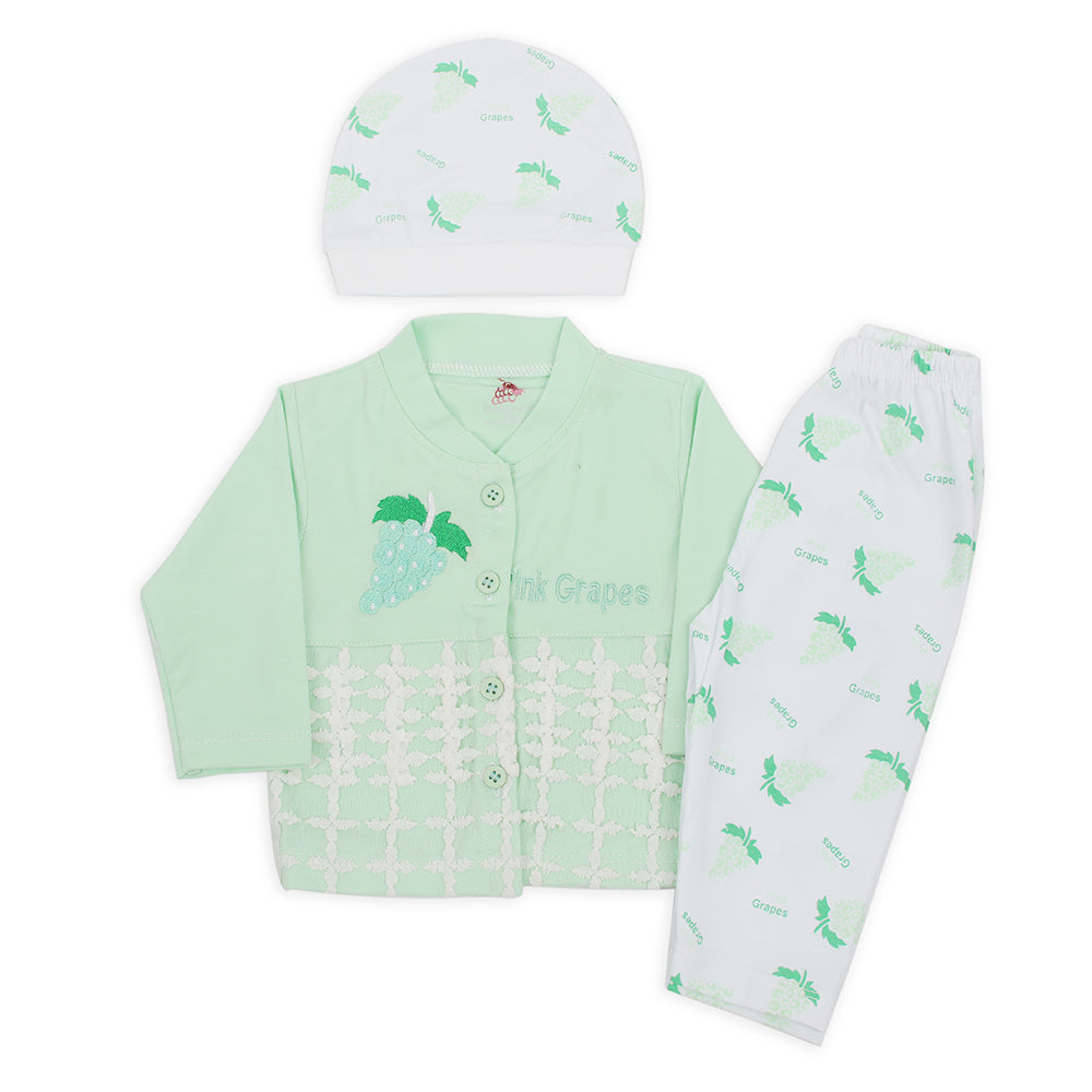 Newborn Girls Full Sleeves Suit - Light Green, Newborn Girls Sets & Suits, Chase Value, Chase Value