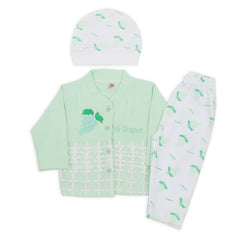 Newborn Girls Full Sleeves Suit - Light Green