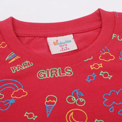 Girls Half Sleeves T-Shirt - Tea Pink