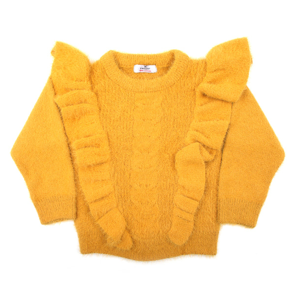 Eminent Girls Full Sleeves Sweater - Mustard