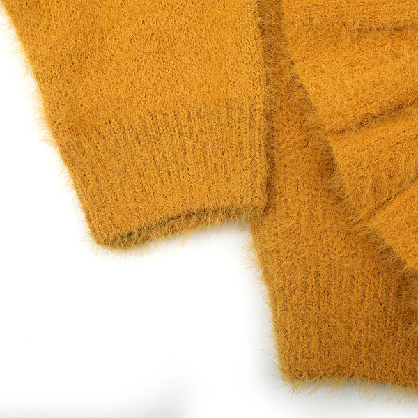 Eminent Girls Full Sleeves Sweater - Mustard