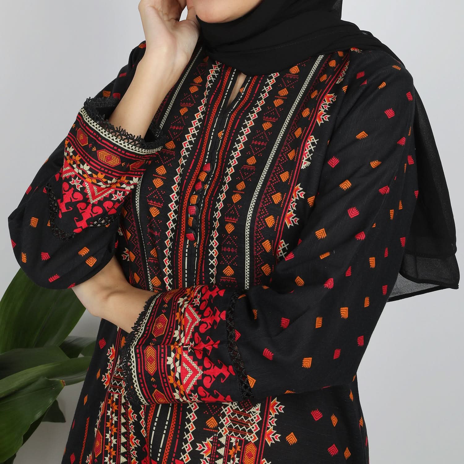 Eminent Women's Printed Khaddar Kurti - Black, Women Ready Kurtis, Eminent, Chase Value