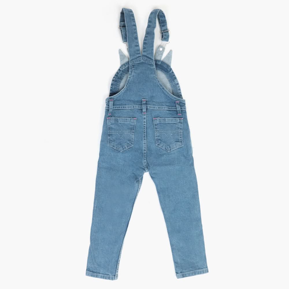 Girls Embroidered Dangri - Light Blue, Girls Suits, Chase Value, Chase Value