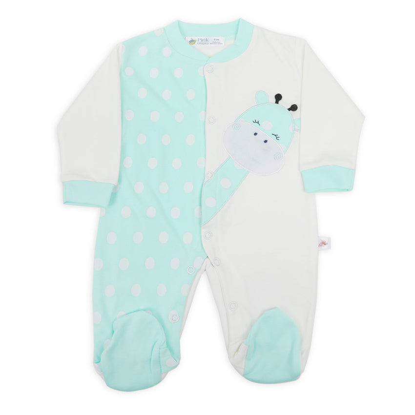 Newborn Girls Full Sleeves Romper - Cyan