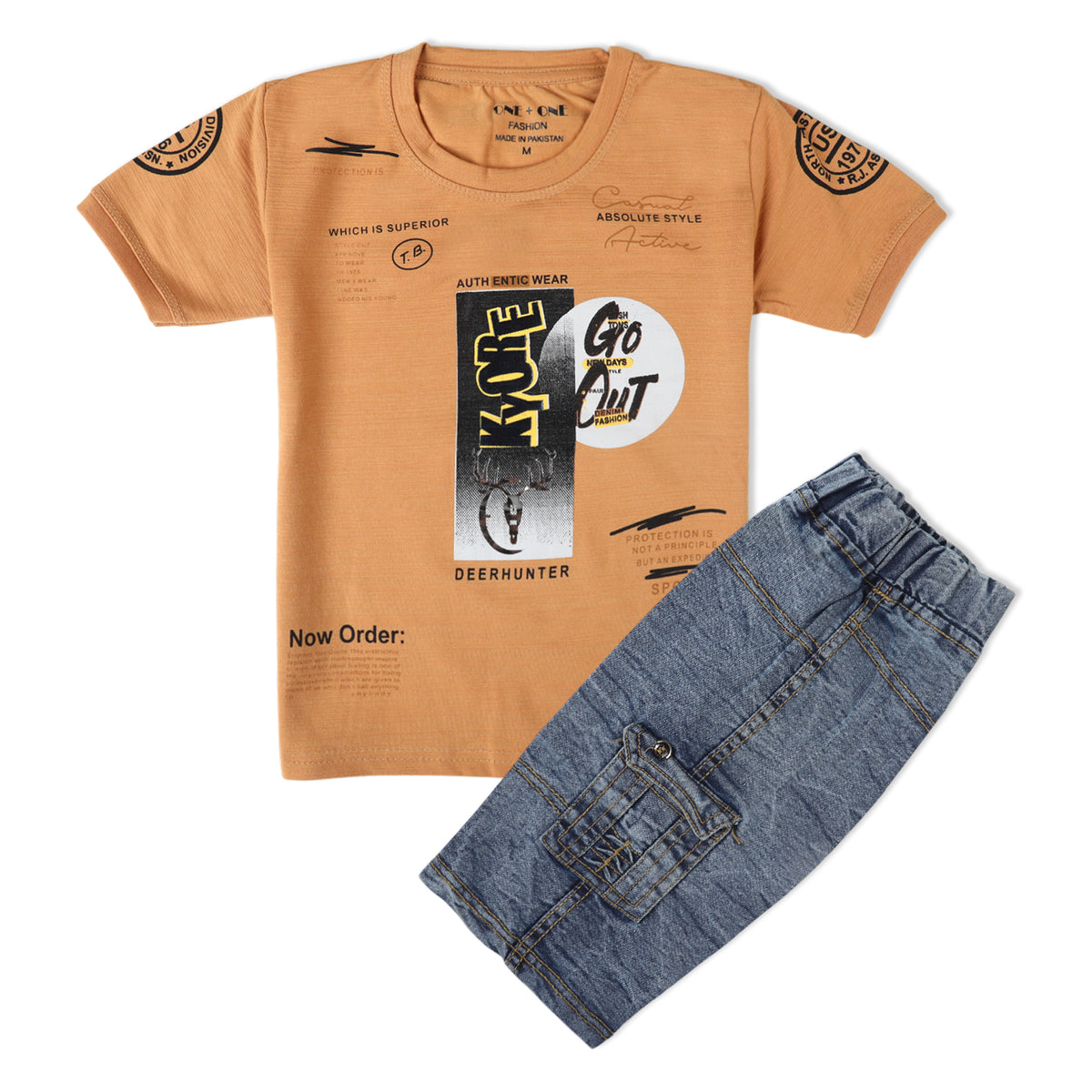 Boys Half Sleeves Suit - Camel, Boys Sets & Suits, Chase Value, Chase Value