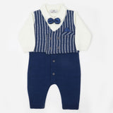 Newborn Boys Full Sleeves Romper Suit - Navy Blue, Newborn Boys Rompers, Chase Value, Chase Value
