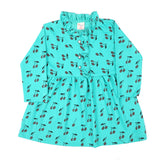 Girls Full Sleeves Frock - Green, Girls Frocks, Chase Value, Chase Value