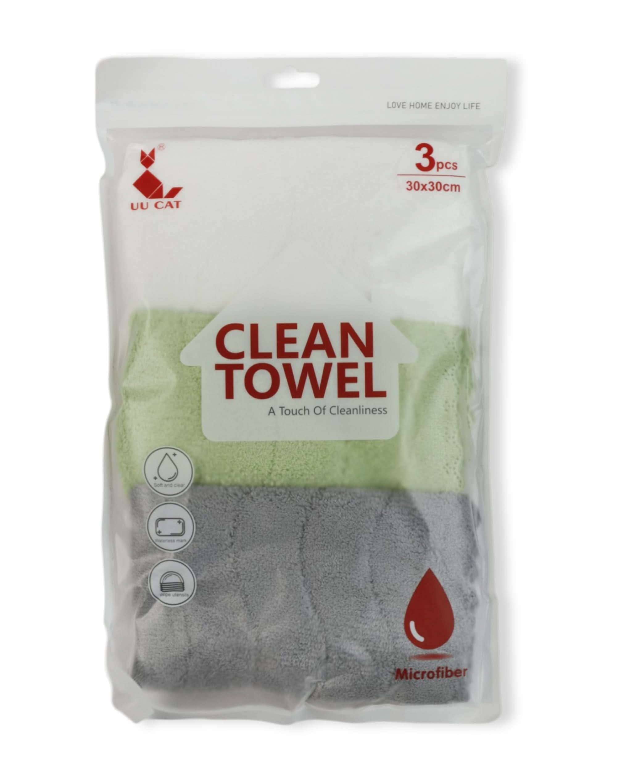 Fleece Cleaning Towel 3Pcs Set – 30×30 cm - Multi Color, Kitchen Towels, Chase Value, Chase Value