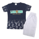 Boys Half Sleeves Short Suit - Navy Blue, Boys Sets & Suits, Chase Value, Chase Value