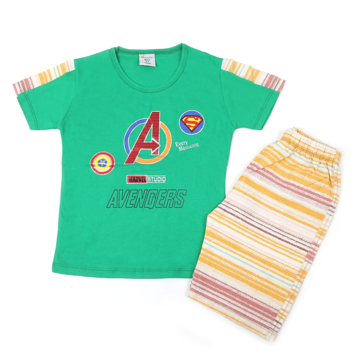 Boys Half Sleeves Short Suit - Green, Boys Sets & Suits, Chase Value, Chase Value