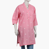 Women's Embroidered Stitched Kurti - Peach, Women Ready Kurtis, Chase Value, Chase Value