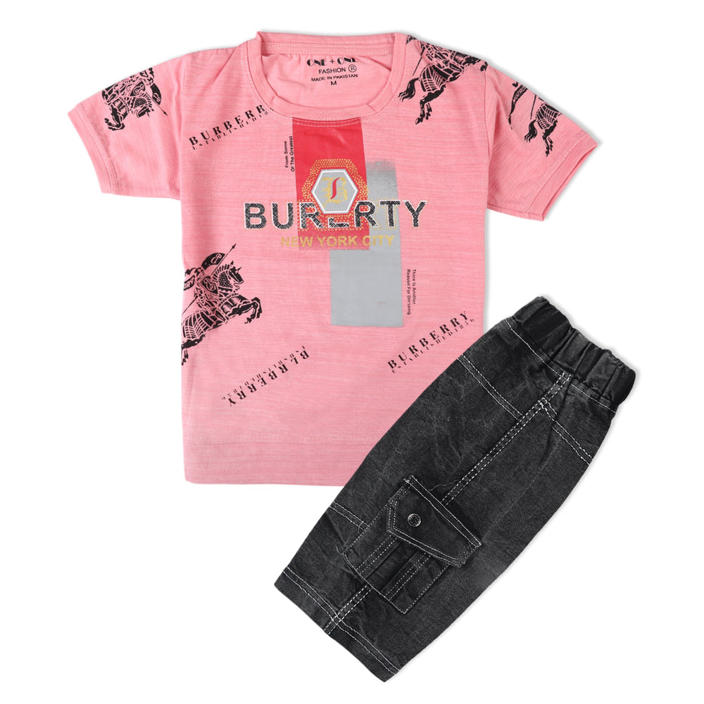 Boys Half Sleeves Suit - Light Pink, Boys Sets & Suits, Chase Value, Chase Value