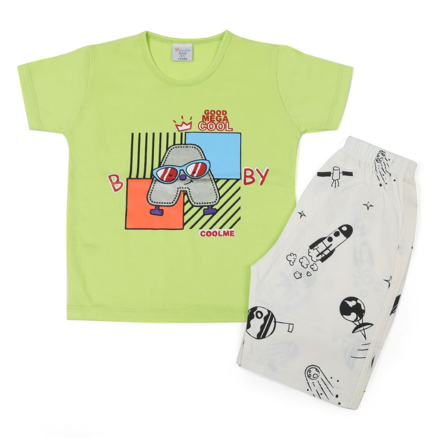 Boys Half Sleeves Short Suit - Green, Boys Sets & Suits, Chase Value, Chase Value