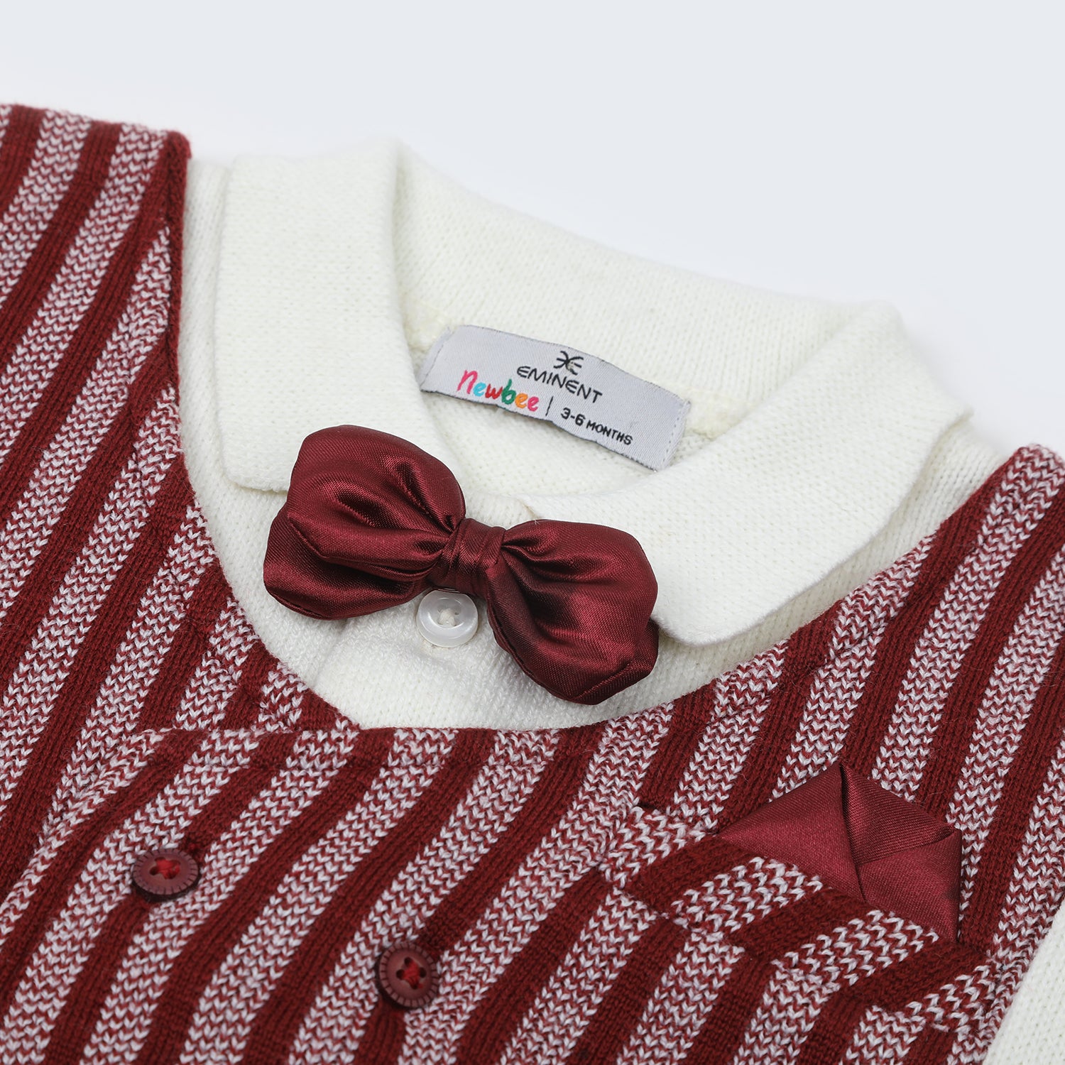Newborn Boys Full Sleeves Romper Suit - Maroon, Newborn Boys Rompers, Chase Value, Chase Value
