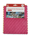 Heat Proof Mat & Clean Cloth 3Pcs – 17×20 cm - Multi Color, Kitchen Towels, Chase Value, Chase Value